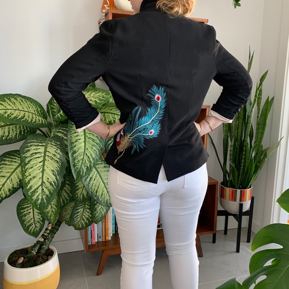 Custom Blazer Jacket With Peacock Patch - image 3
